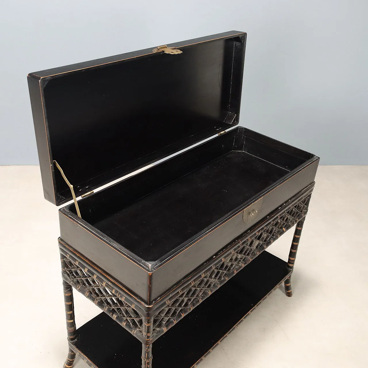 Baule in legno laccato in stile chinoiserie, '800 4