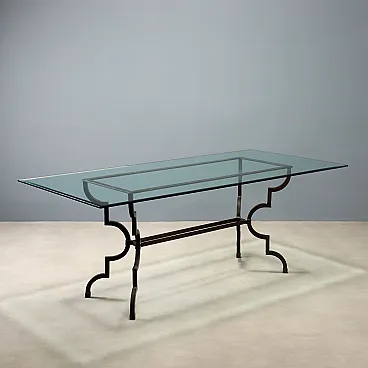 Table in iron with glass top, 10th century