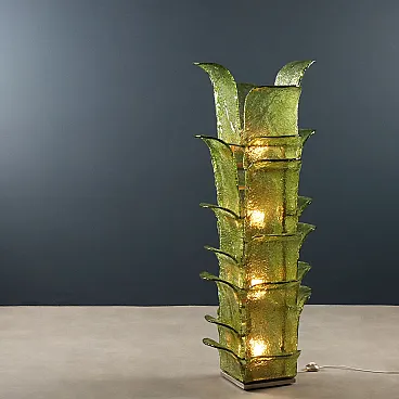 Brass, burl and smoked glass wall console, 20th century