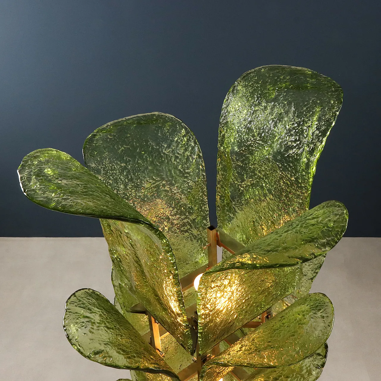 Brass, burl and smoked glass wall console, 20th century 3