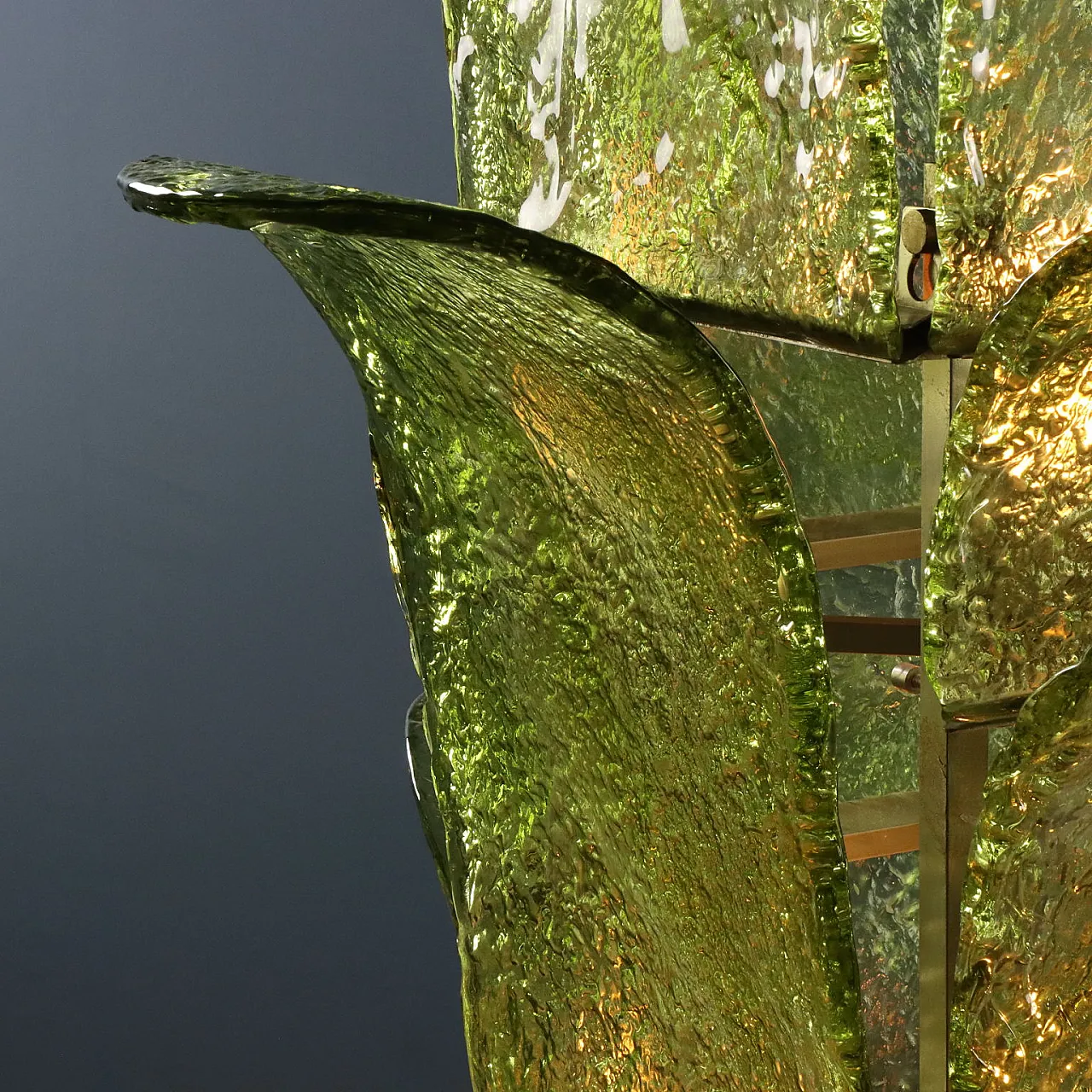 Brass, burl and smoked glass wall console, 20th century 4
