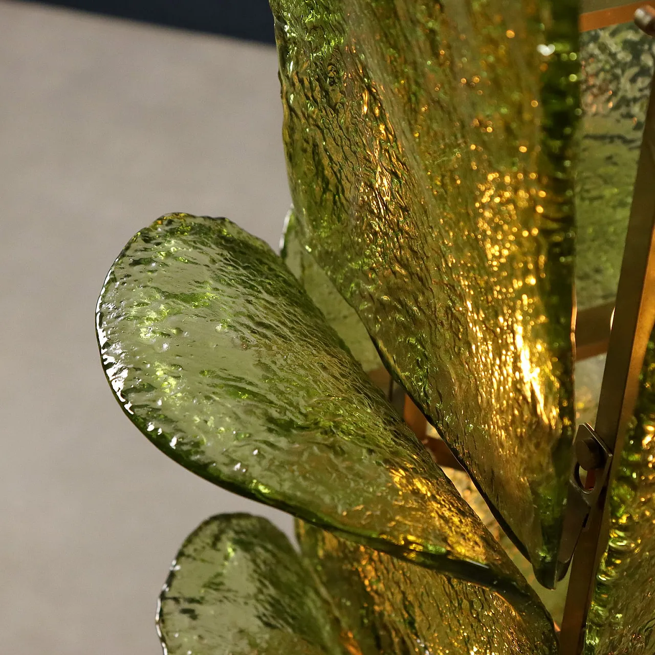 Brass, burl and smoked glass wall console, 20th century 6