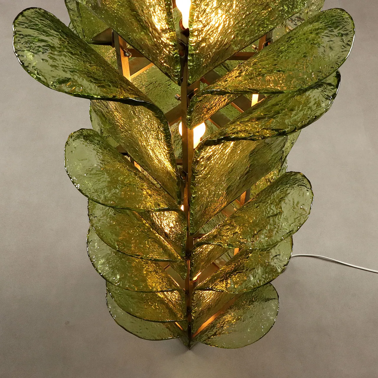 Brass, burl and smoked glass wall console, 20th century 8