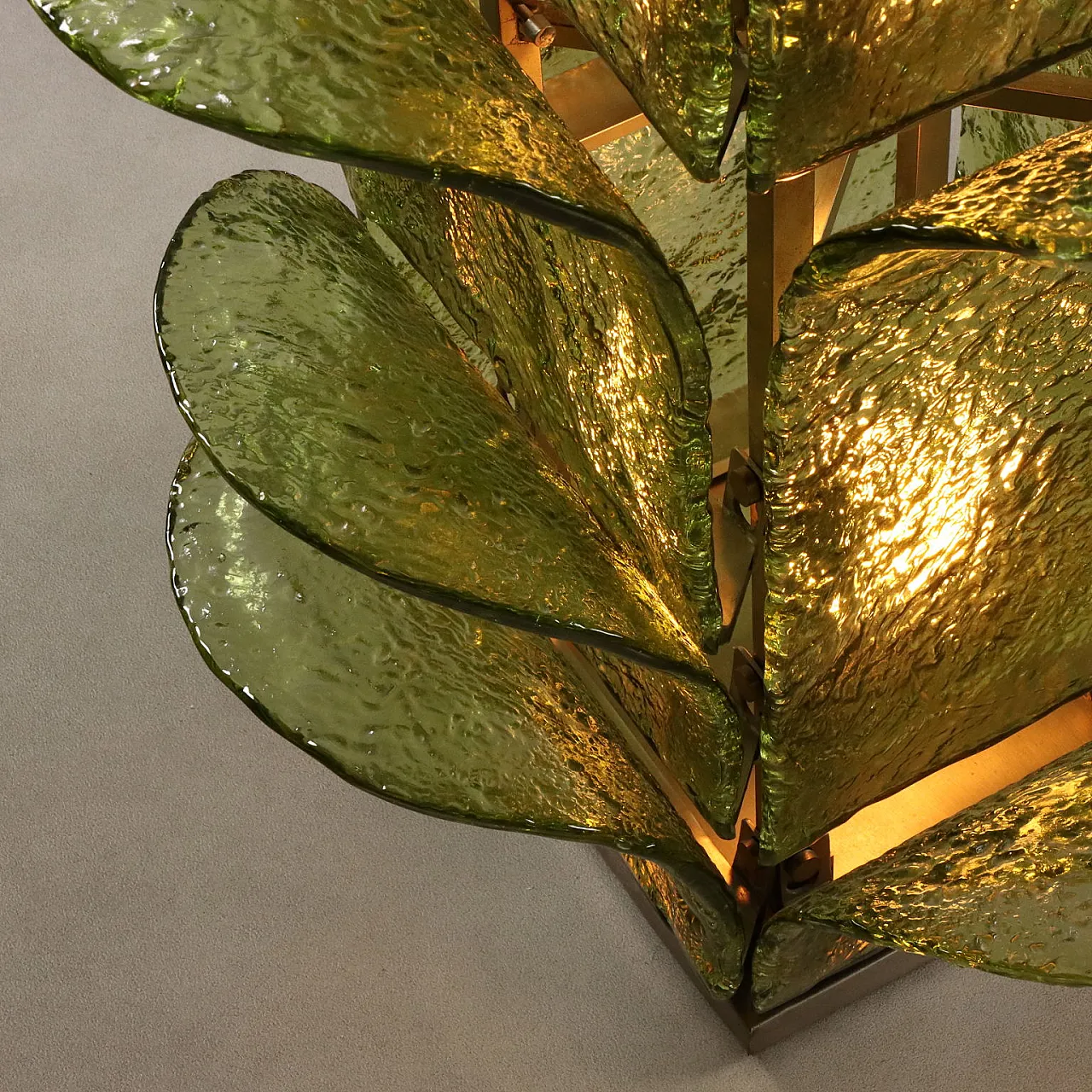 Brass, burl and smoked glass wall console, 20th century 9