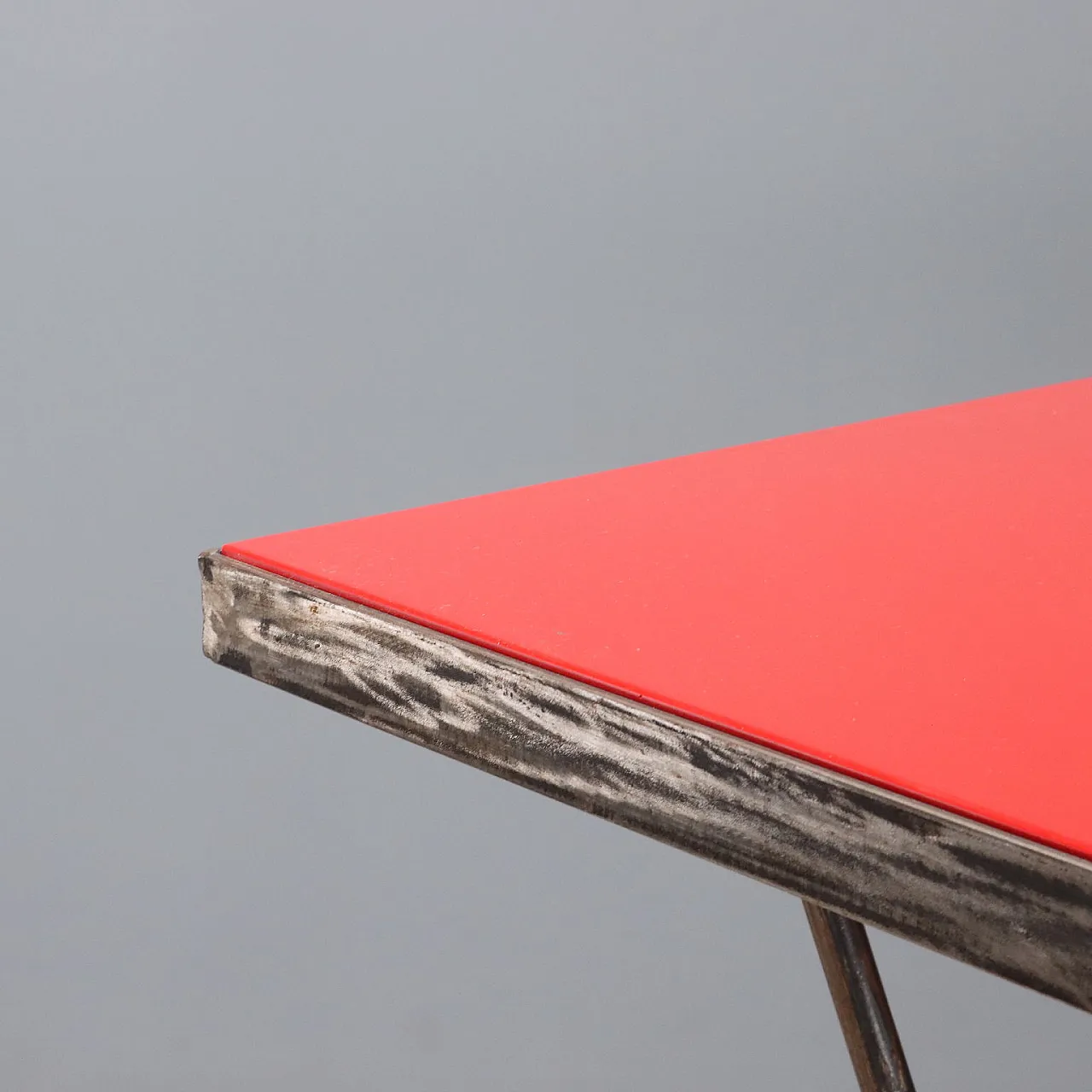Console table with red lacquered wood top, 1990s 4