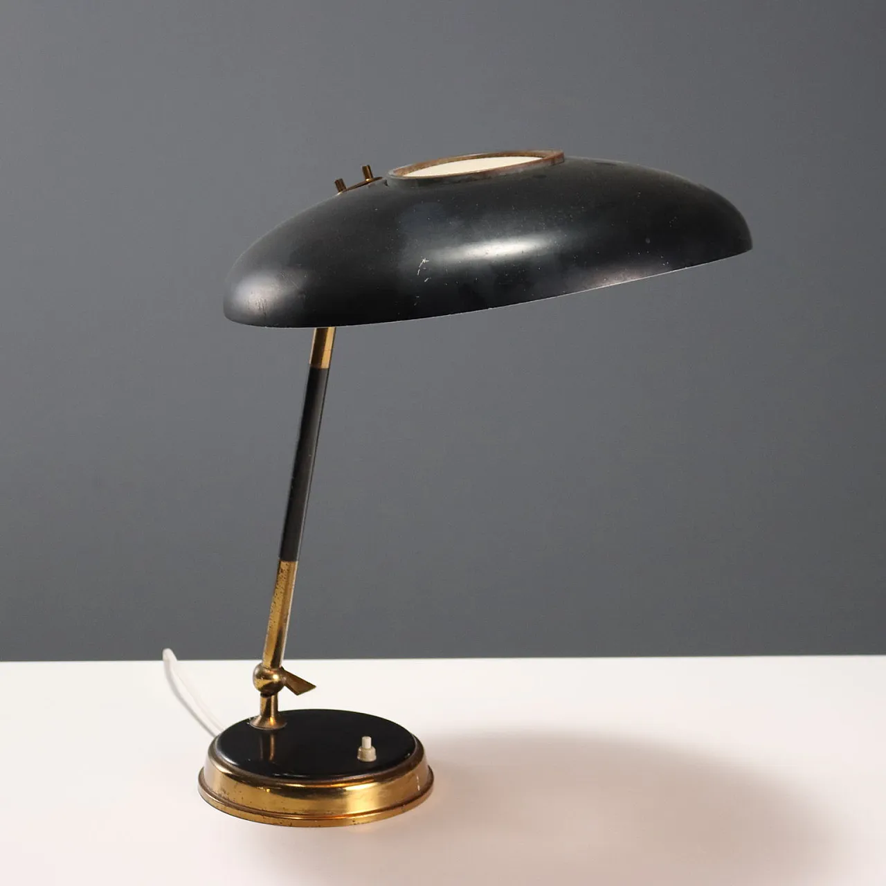 Enameled brass and aluminum table lamp, 20th century 3