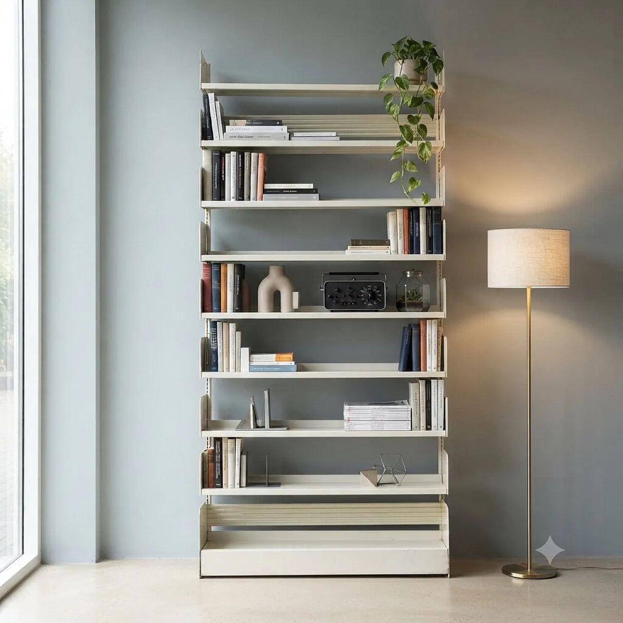 Metal shelf bookcase, 1970s 2