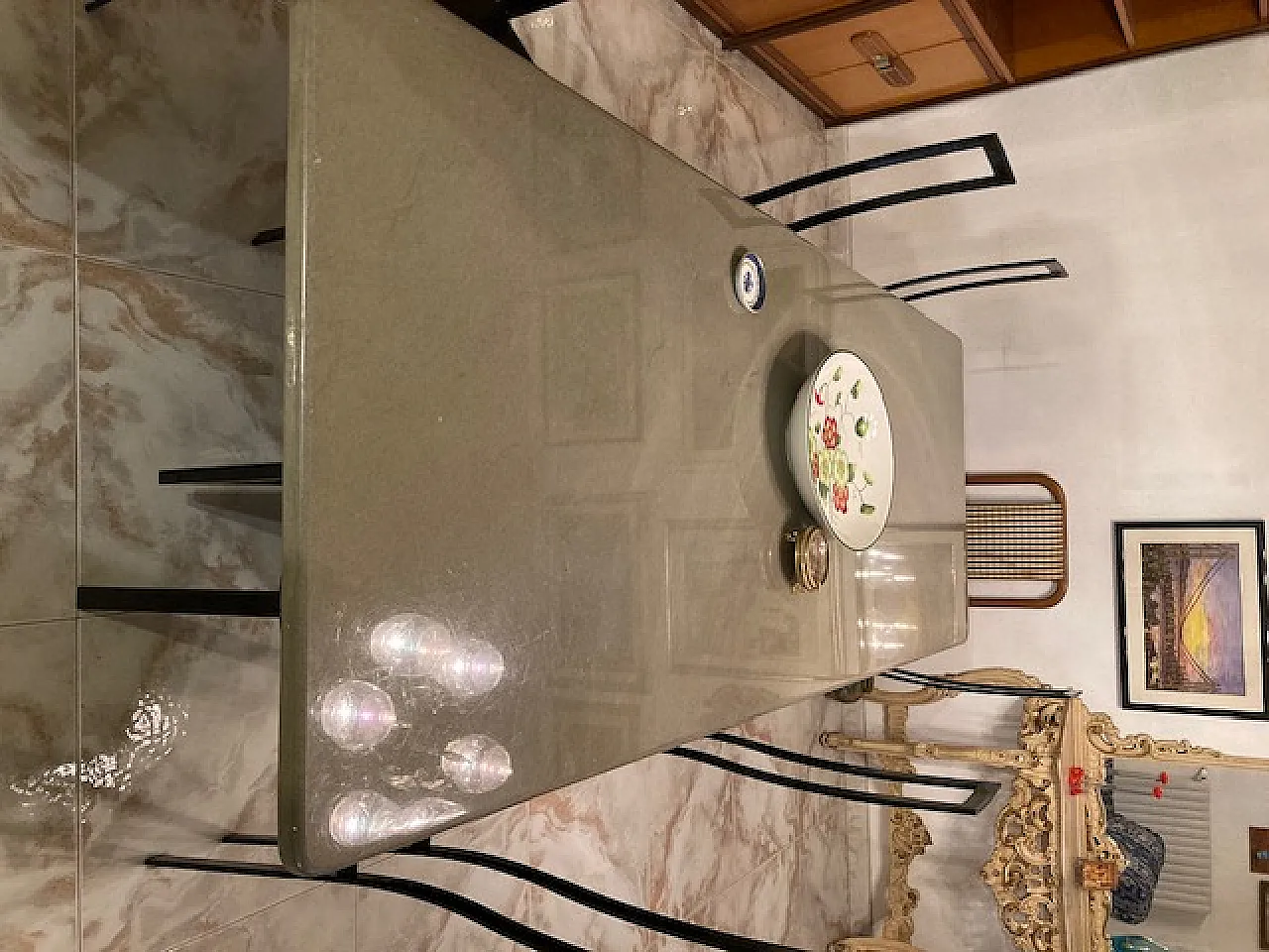 Minimalist table in gray marble , 1990s 2