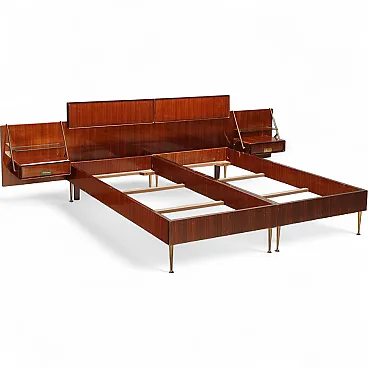 Double bed with bedside tables by Silvio Cavatorta, 1960s