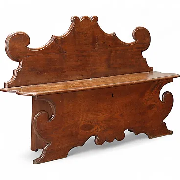 Panca in rovere tinto noce, fine '800