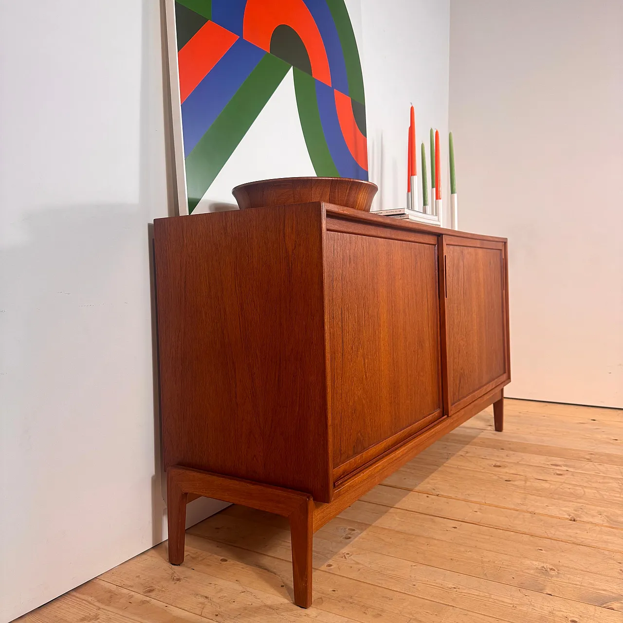 Credenza danese in teak, anni ’60 8