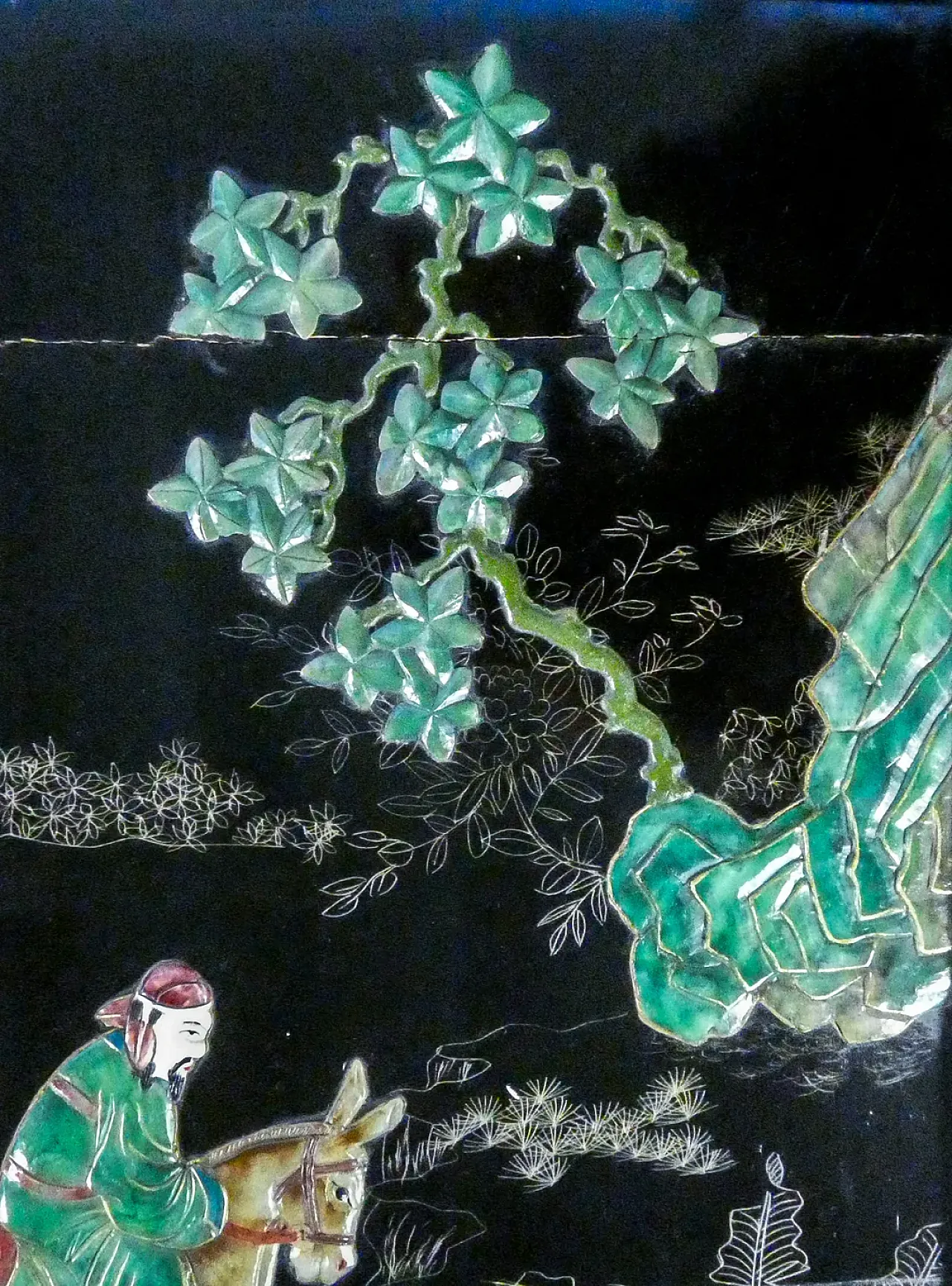 Tavolino basso cinese con intarsi in pietre dure, '900 9