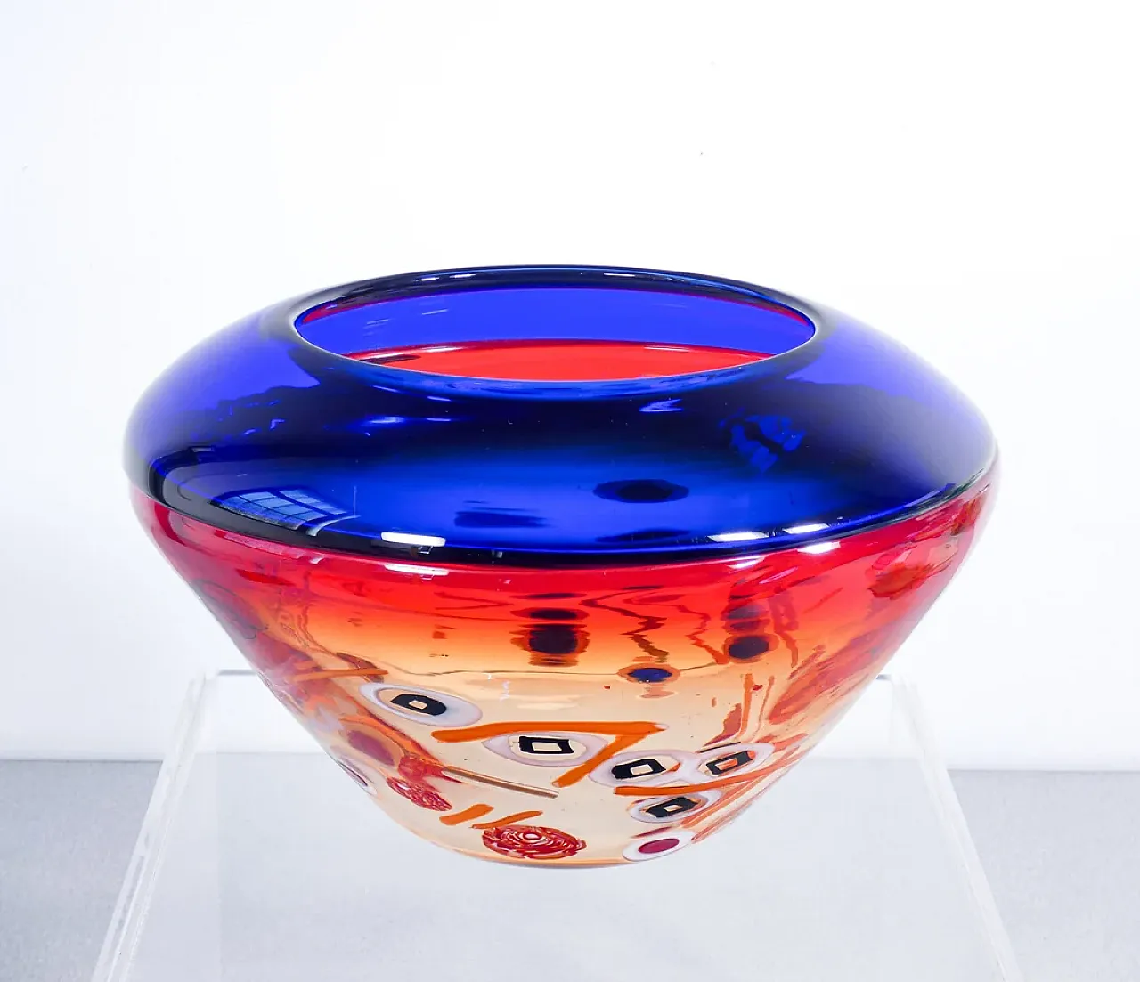 Vaso in vetro soffiato di Murano di Stefano Toso, anni '90 6
