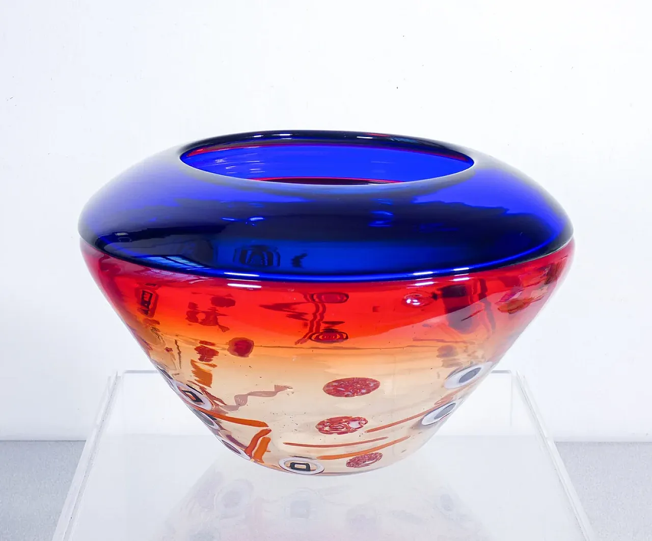 Vaso in vetro soffiato di Murano di Stefano Toso, anni '90 7