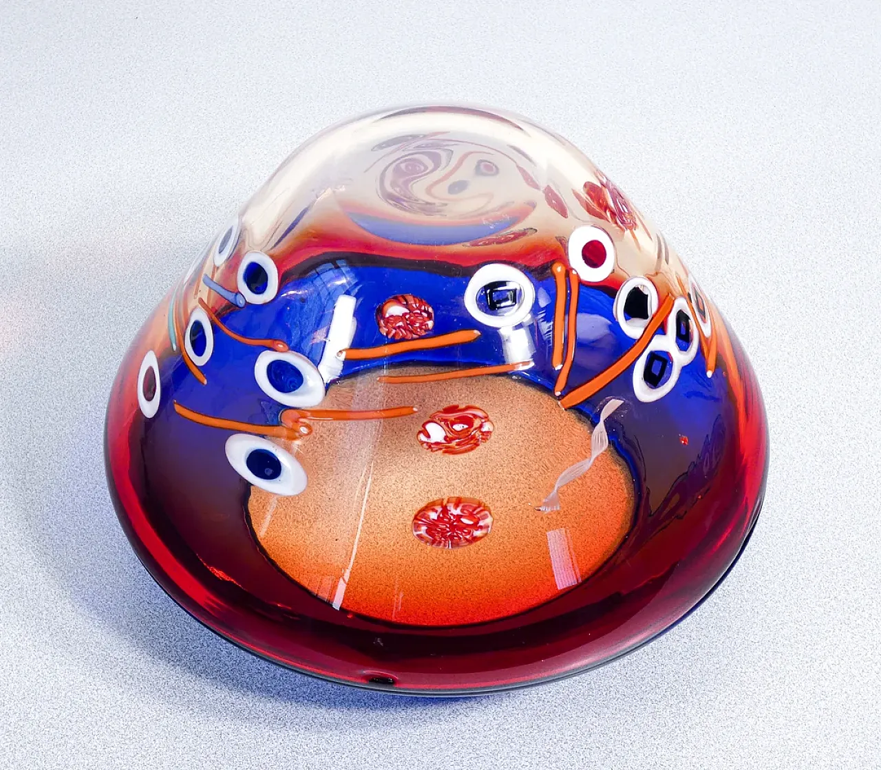 Vaso in vetro soffiato di Murano di Stefano Toso, anni '90 11