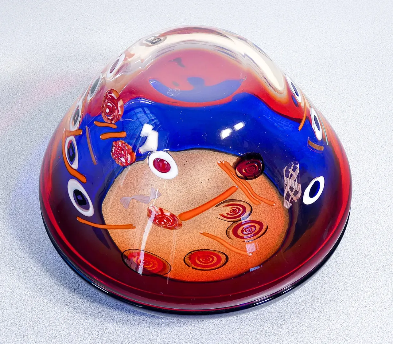 Vaso in vetro soffiato di Murano di Stefano Toso, anni '90 12