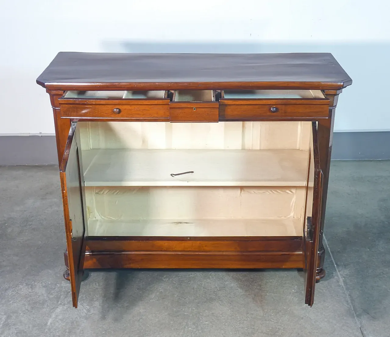 Credenza Carlo X in legno di noce, '800 5