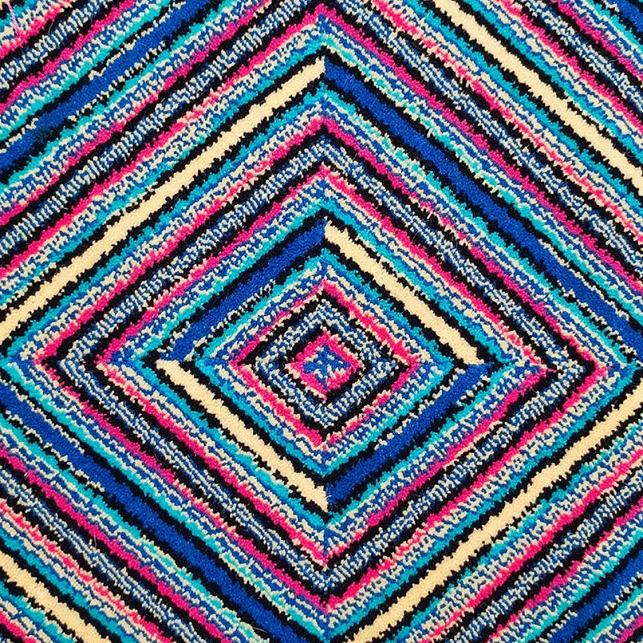 Square woolen rug by Ottavio Missoni, 1990s 5