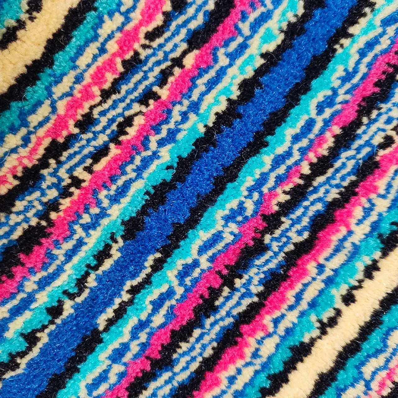 Square woolen rug by Ottavio Missoni, 1990s 7