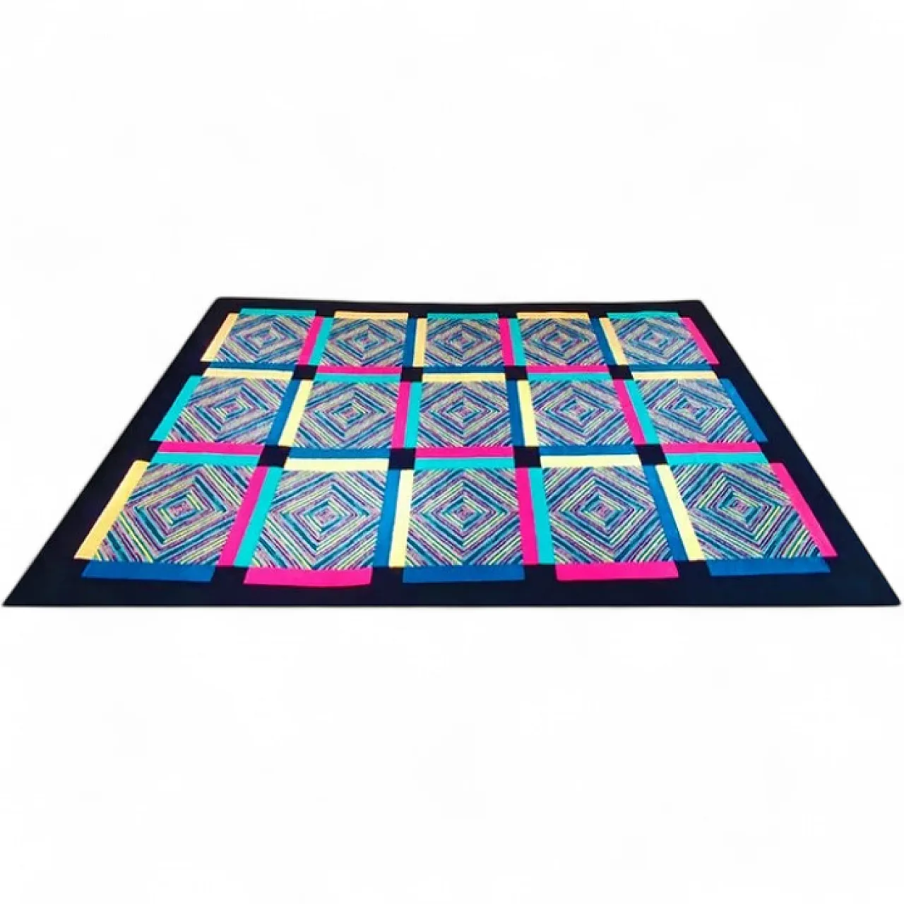 Square woolen rug by Ottavio Missoni, 1990s 9