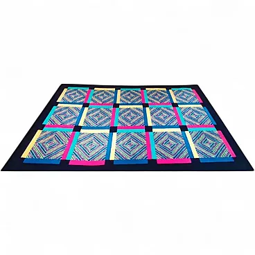 Square woolen rug by Ottavio Missoni, 1990s