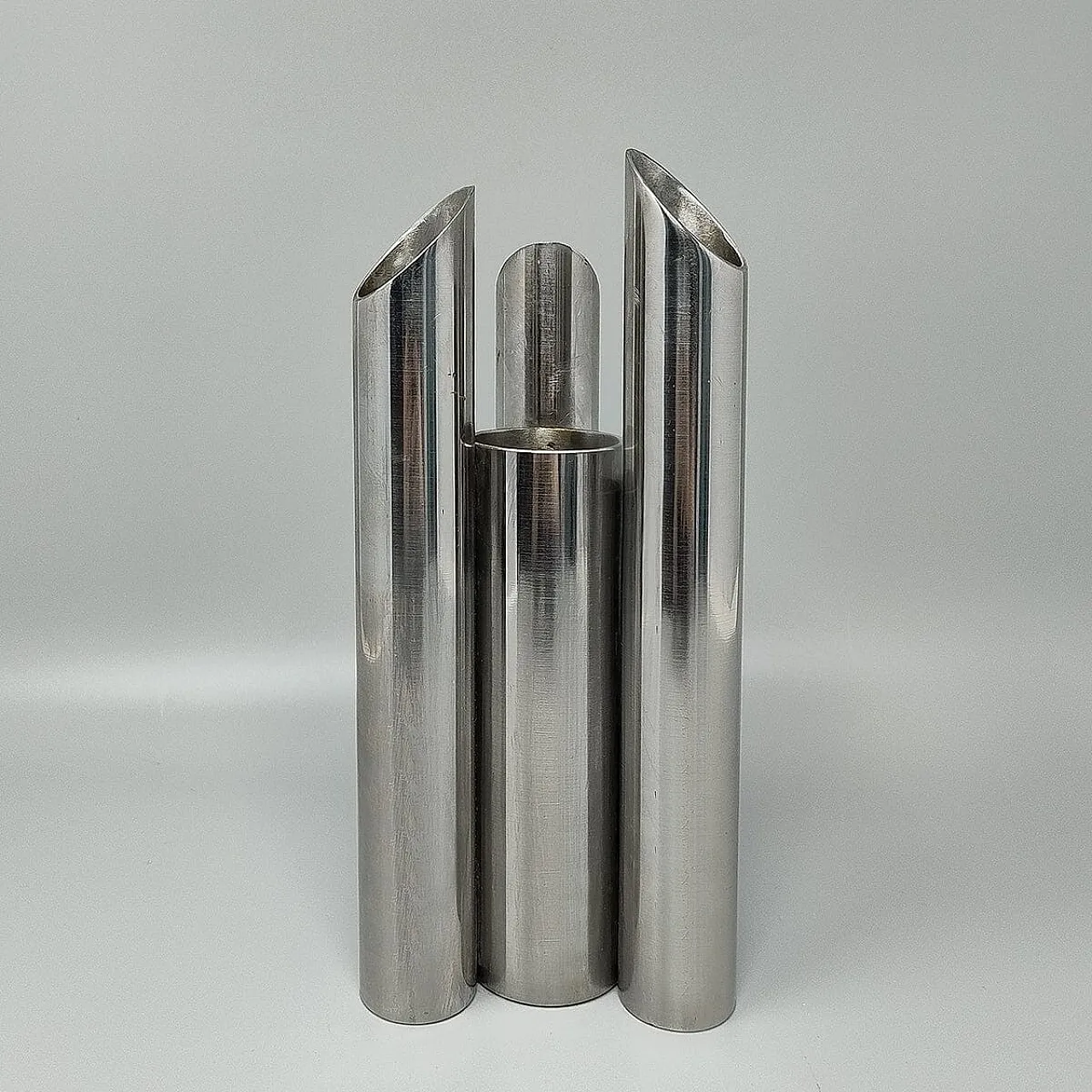 Space Age stainless steel sculptural vase, 1970s 2