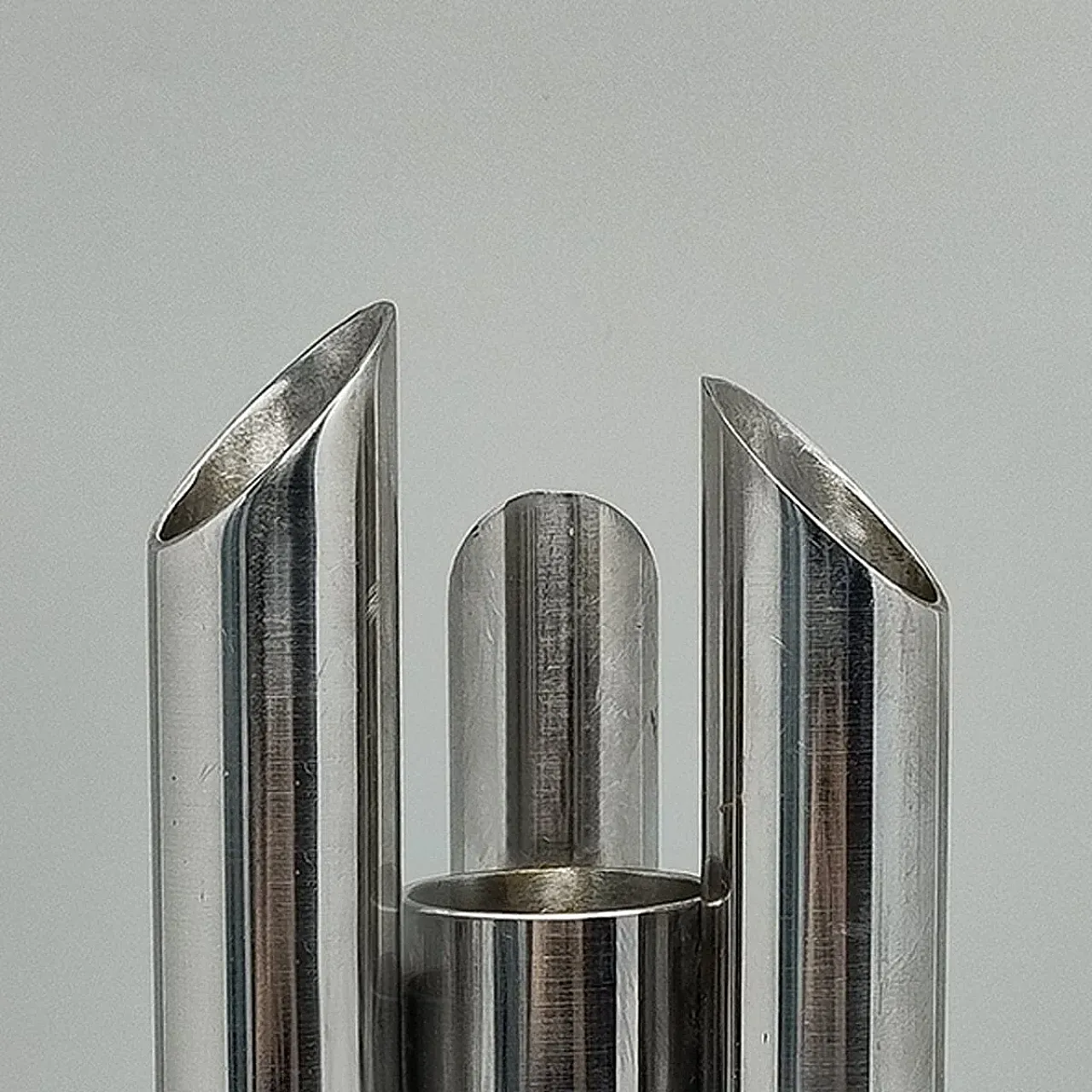 Space Age stainless steel sculptural vase, 1970s 5