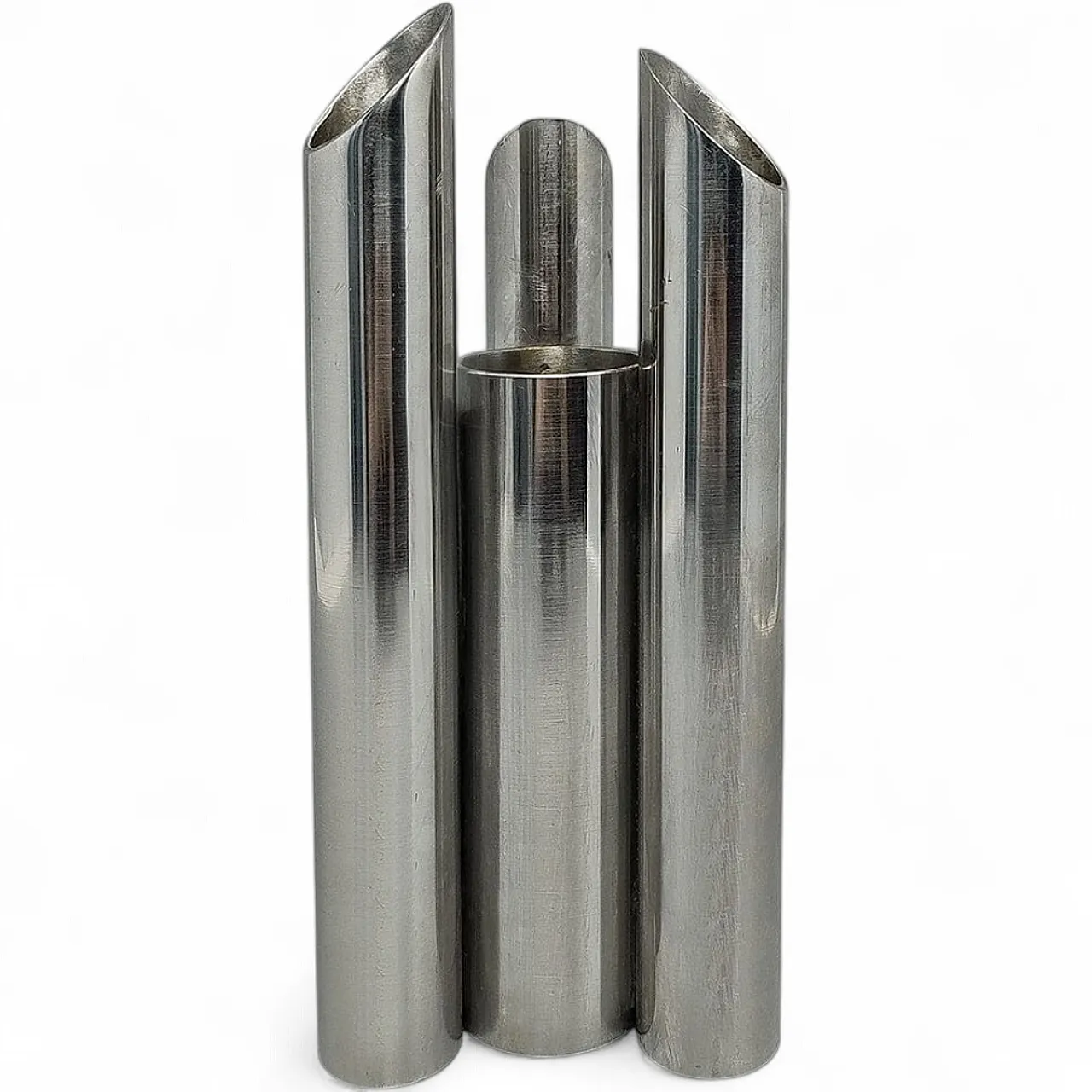Space Age stainless steel sculptural vase, 1970s 7