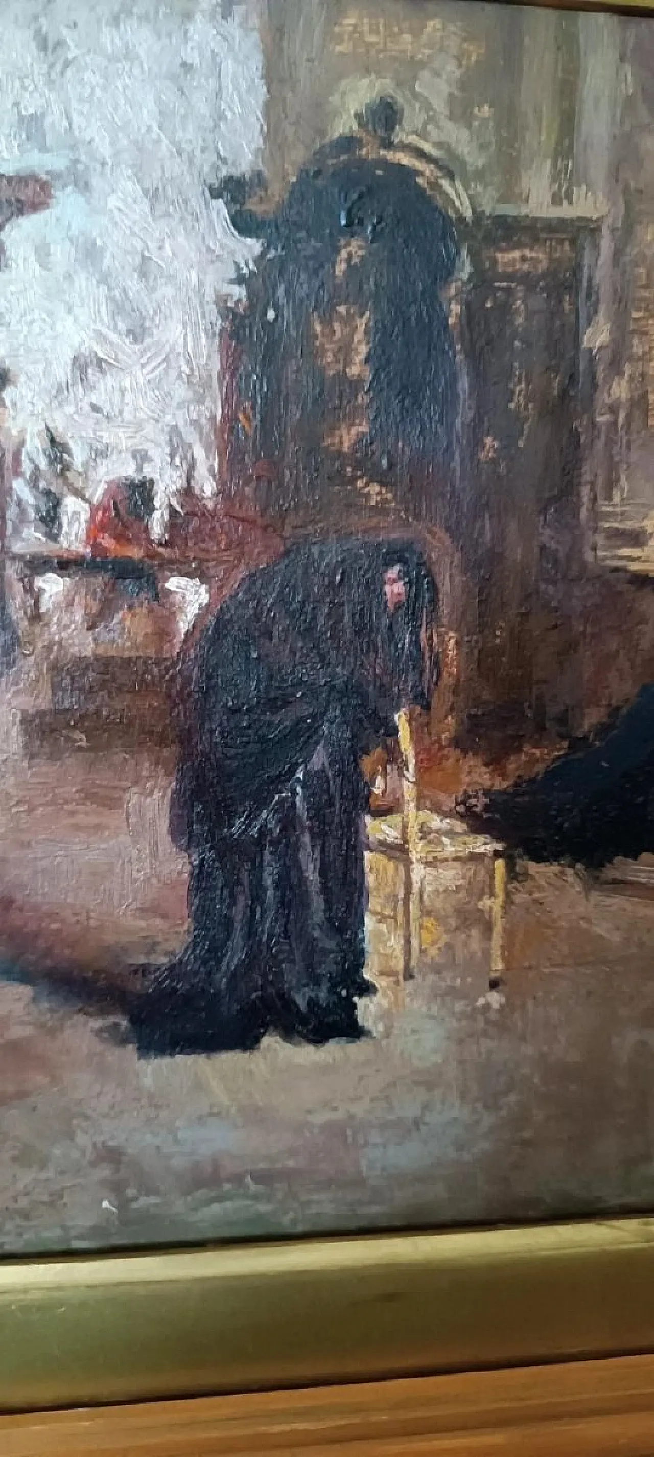 Church interior, oil on panel, early 20th century 6