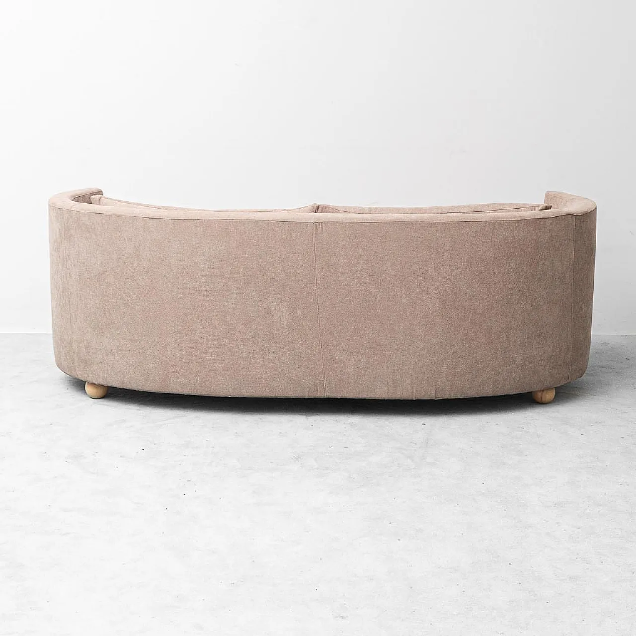 Curved sofa in brown fabric, 70s design 10