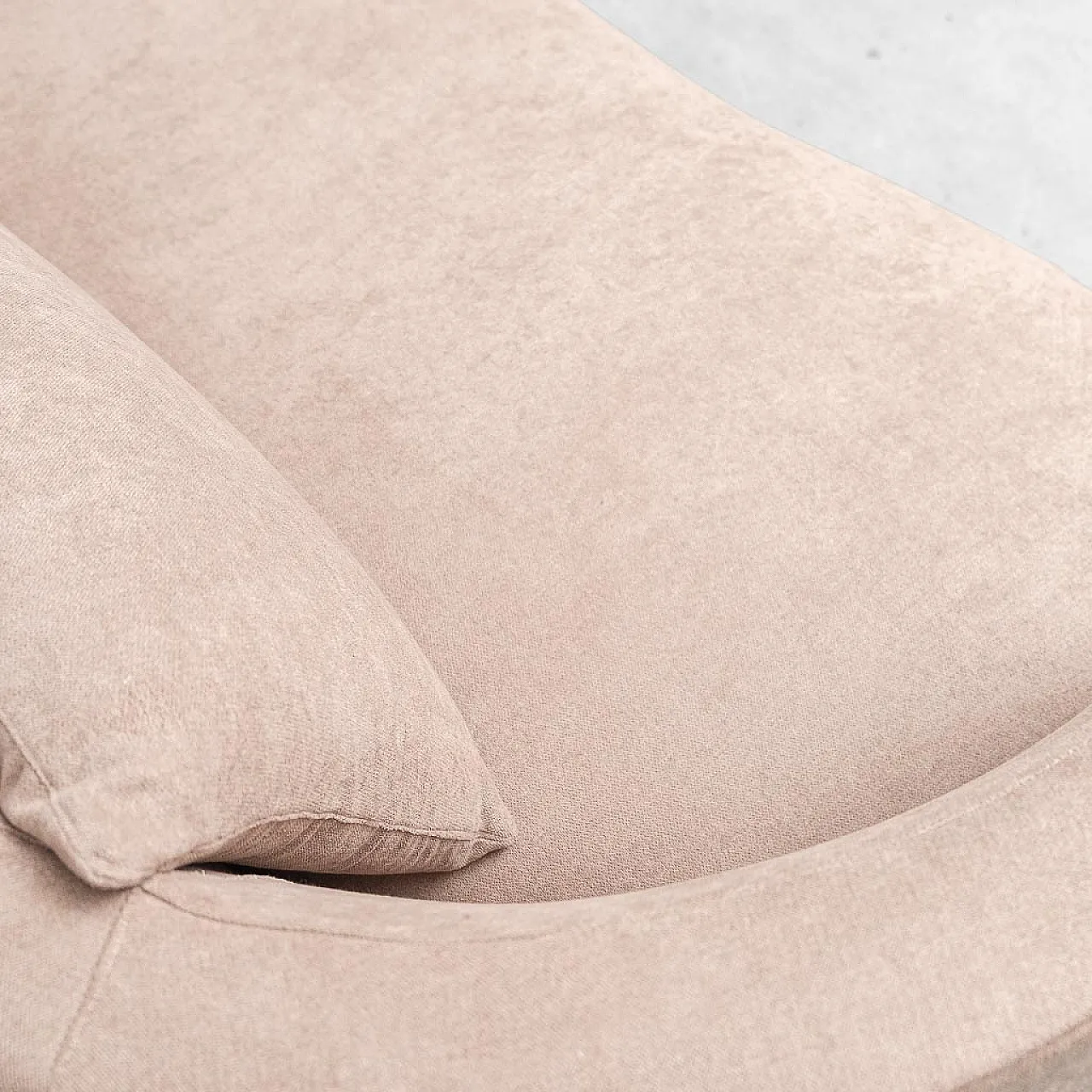 Curved sofa in brown fabric, 70s design 11