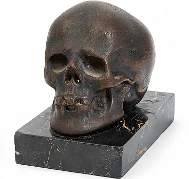 Memento Mori, Neapolitan sculpture in patinated bronze, 19th century