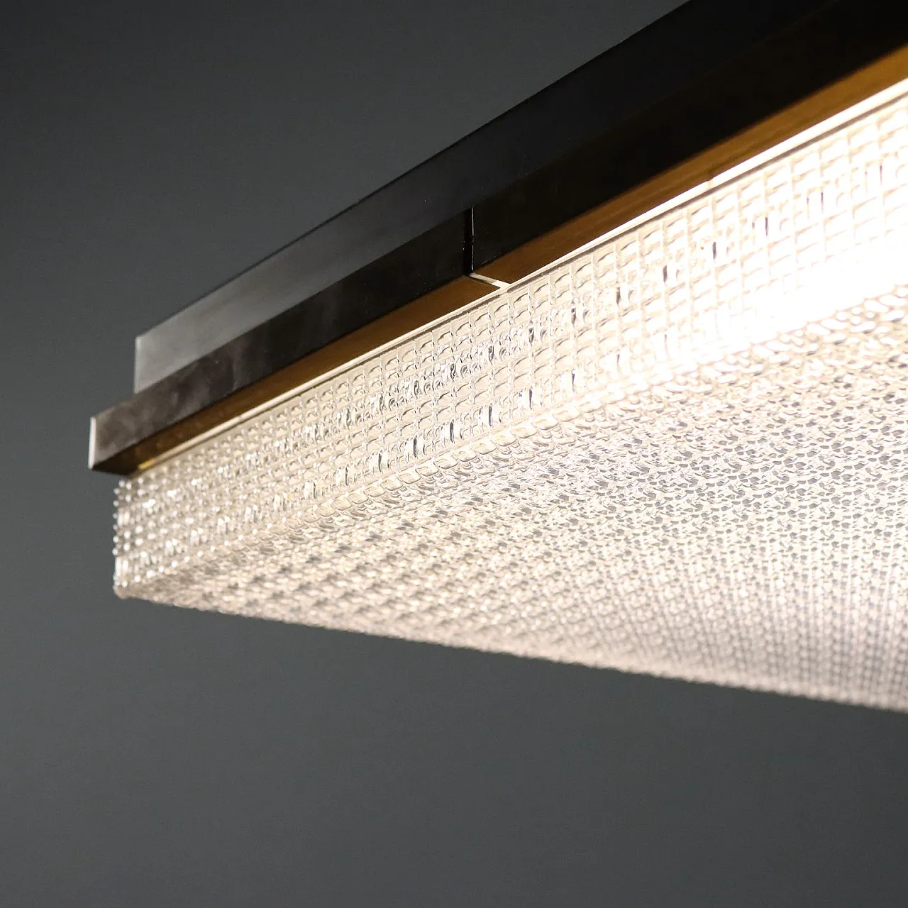 Ceiling lamp with brassed profiles, 1960s 3