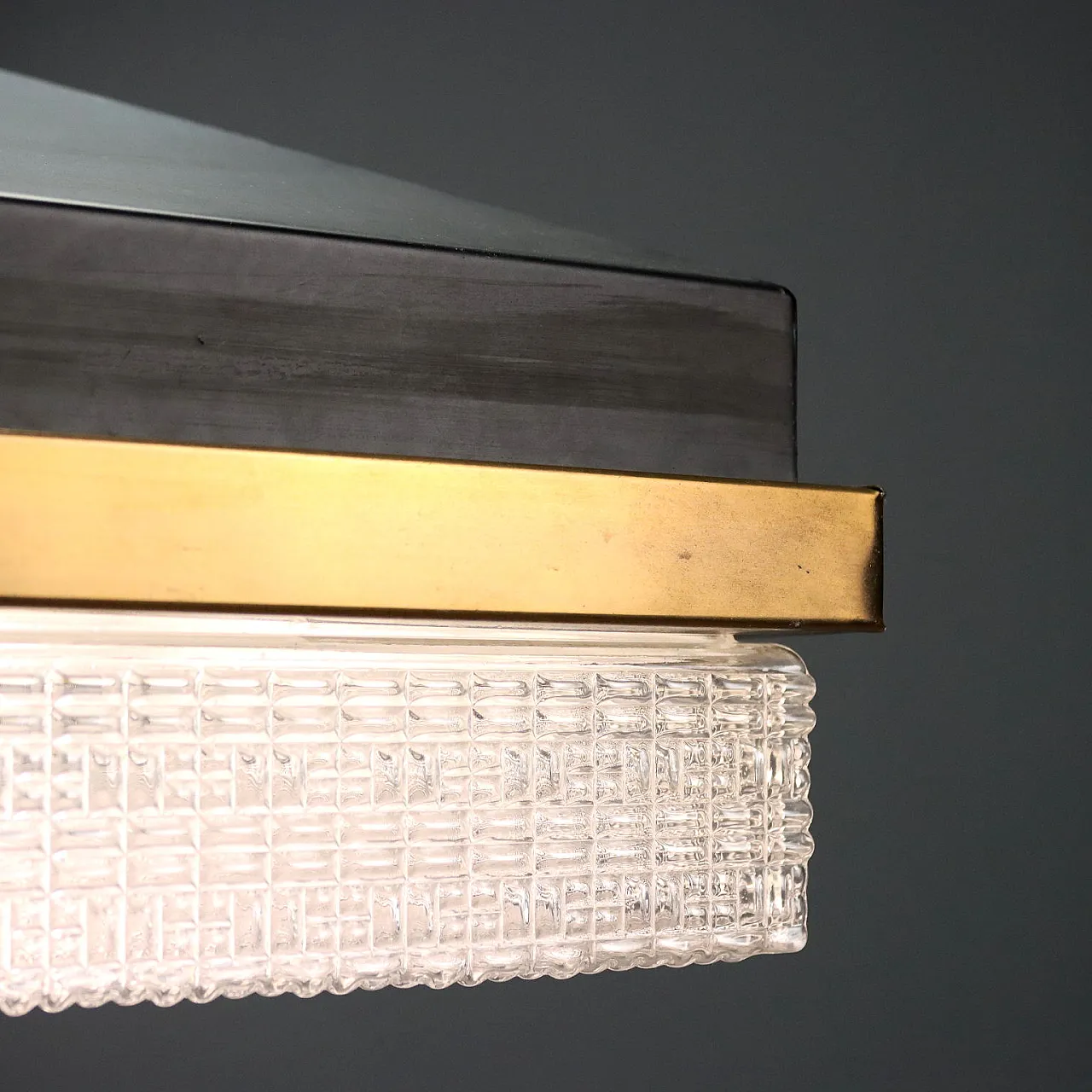 Ceiling lamp with brassed profiles, 1960s 5