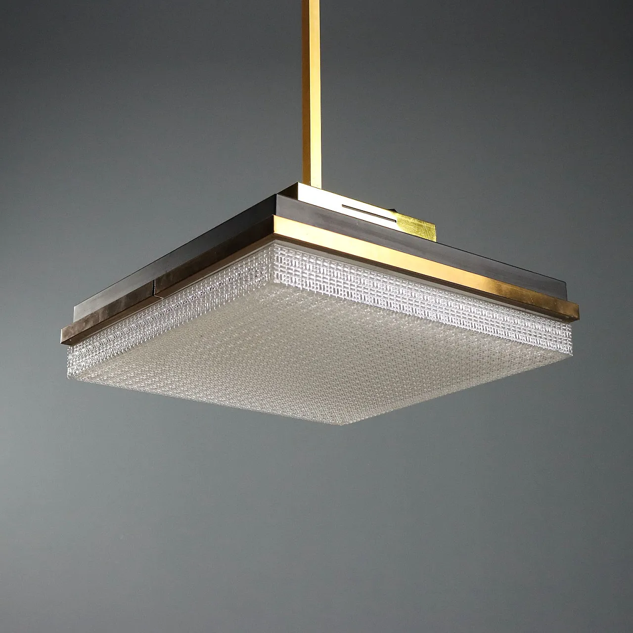Ceiling lamp with brassed profiles, 1960s 7