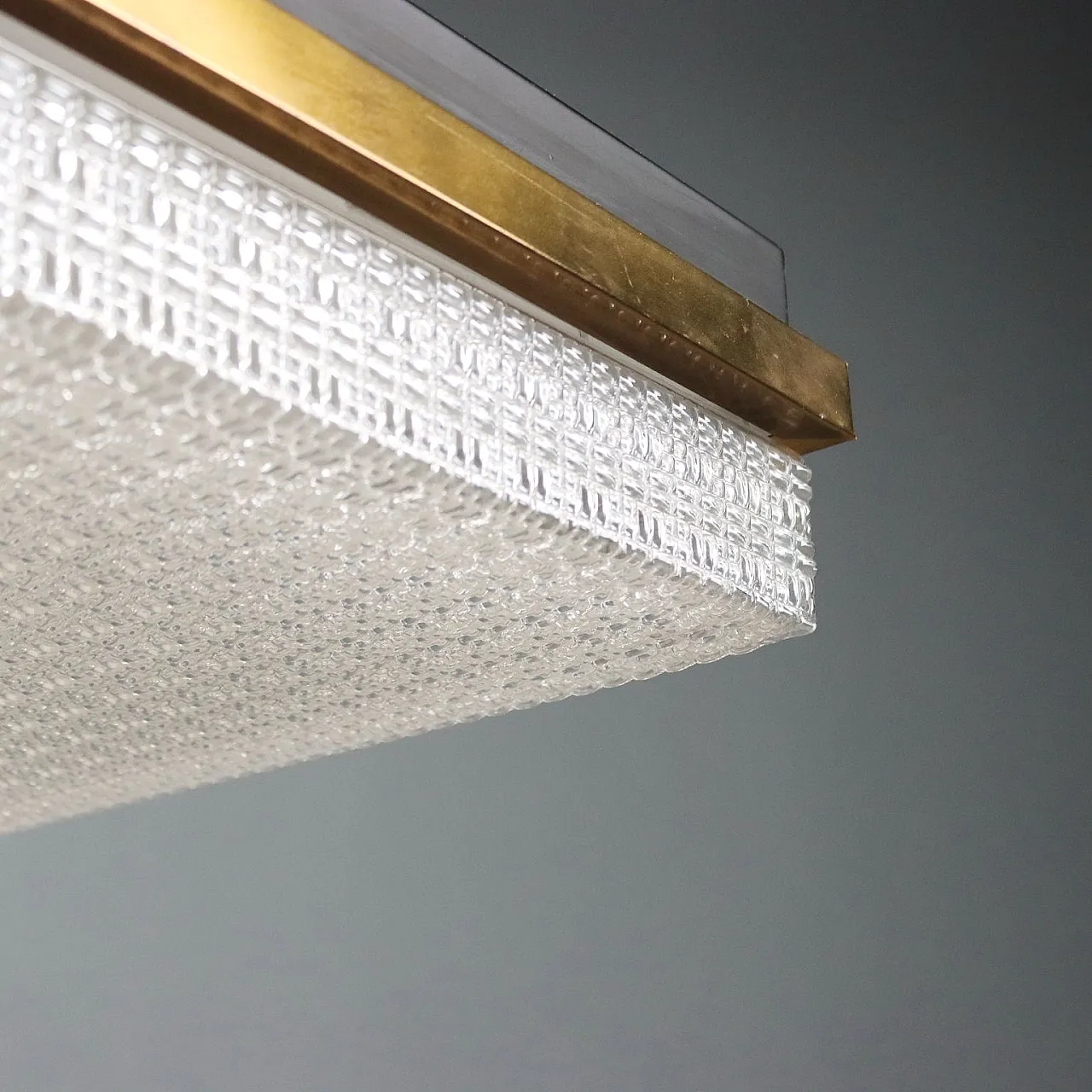 Ceiling lamp with brassed profiles, 1960s 8