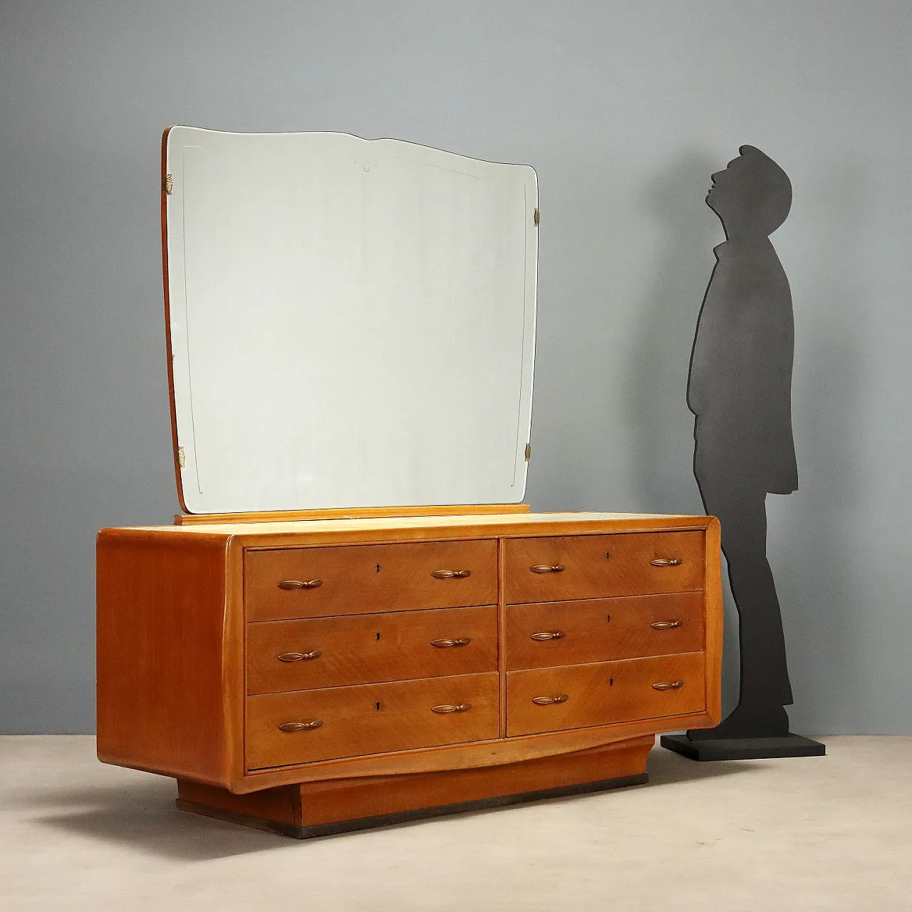 Chest of drawers in mahogany and glass top, mid-20th century 3