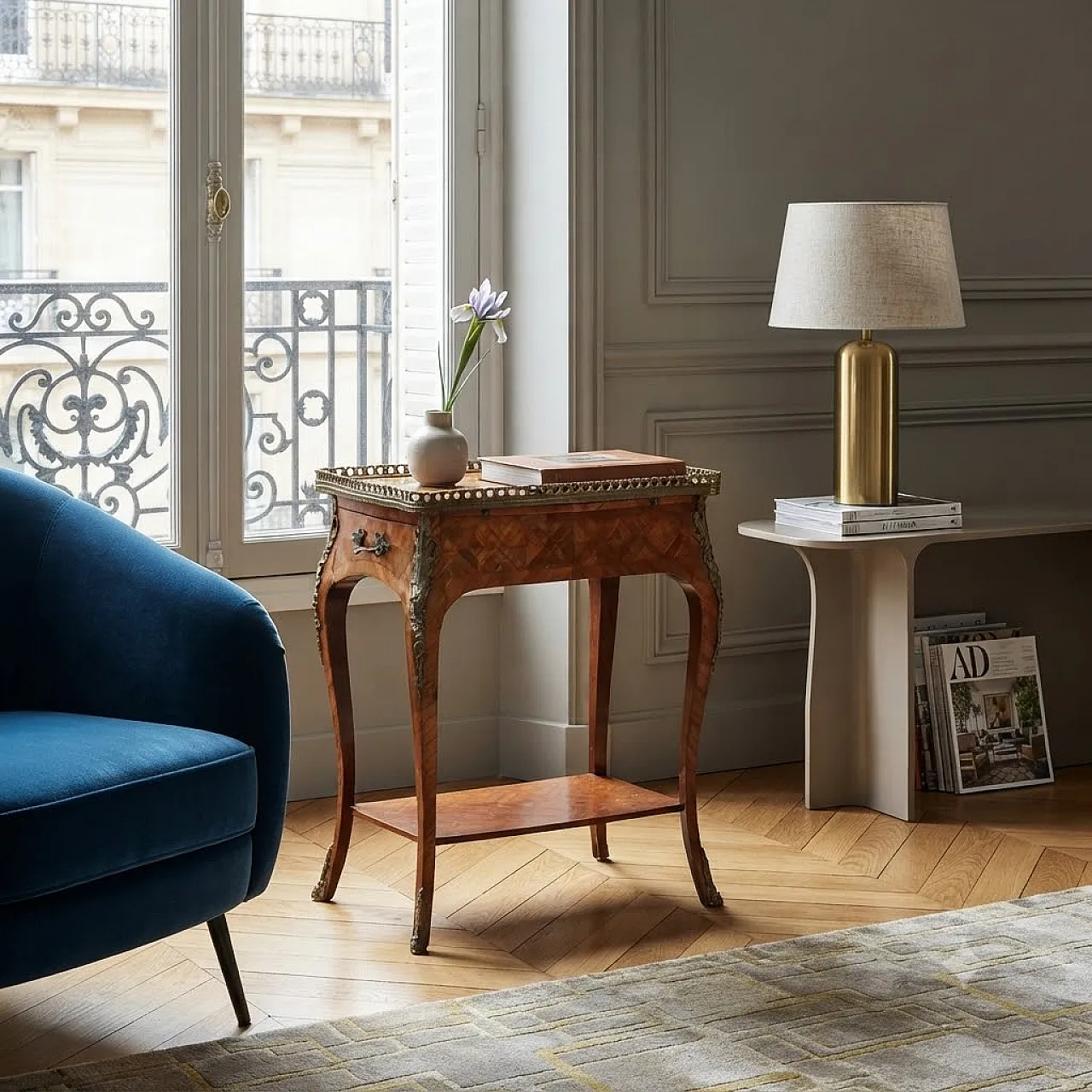 Napoleon III coffee table in Bois de Rose, late 19th century 2