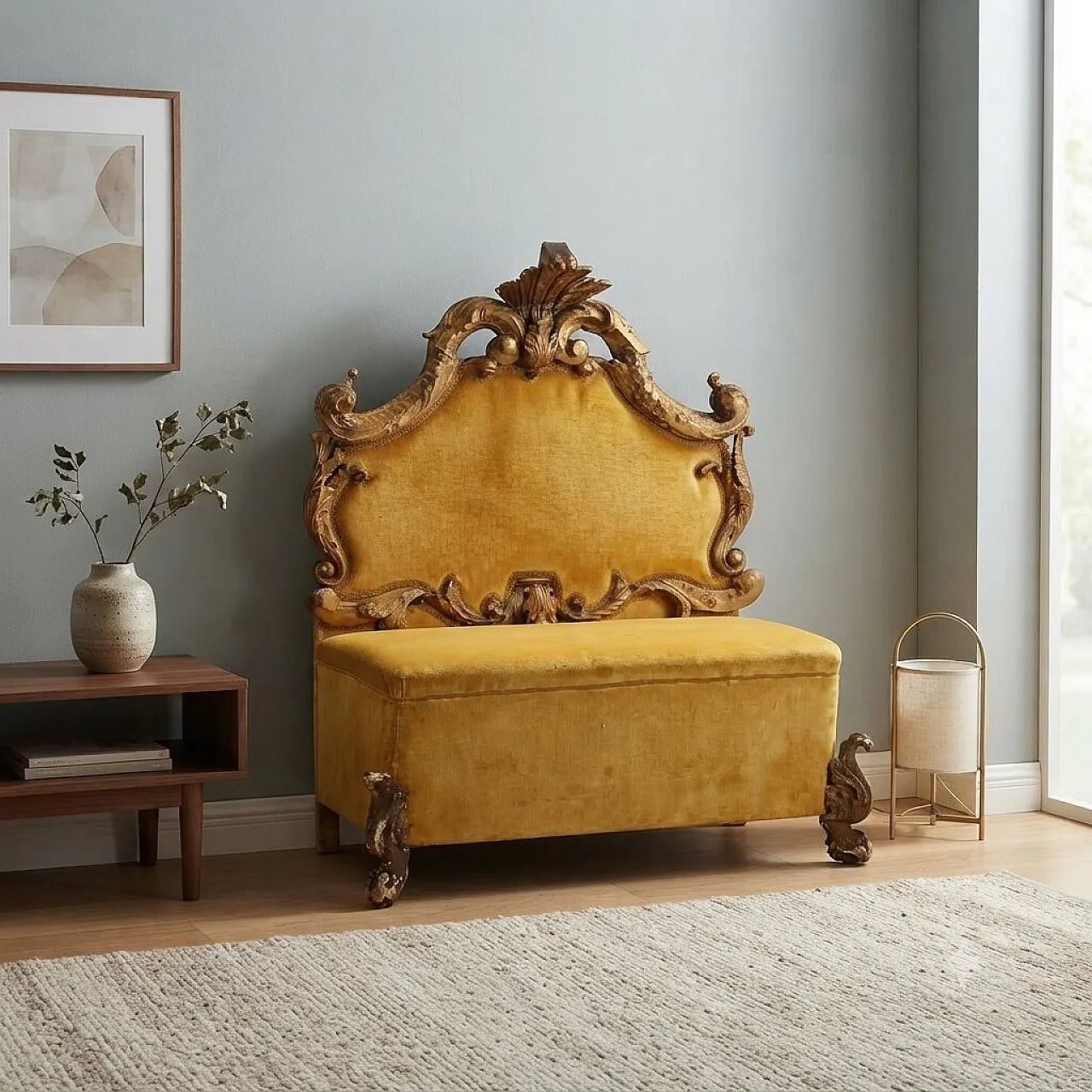 Baroque style bench, early 20th century 2