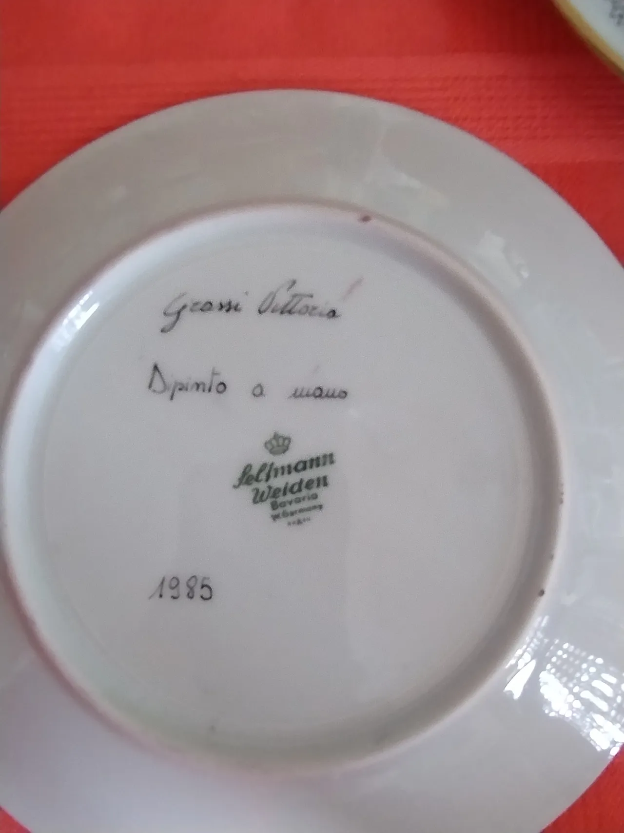 6 piatti da dessert dipinti a mano di Seltmann Weiden, anni '90 3