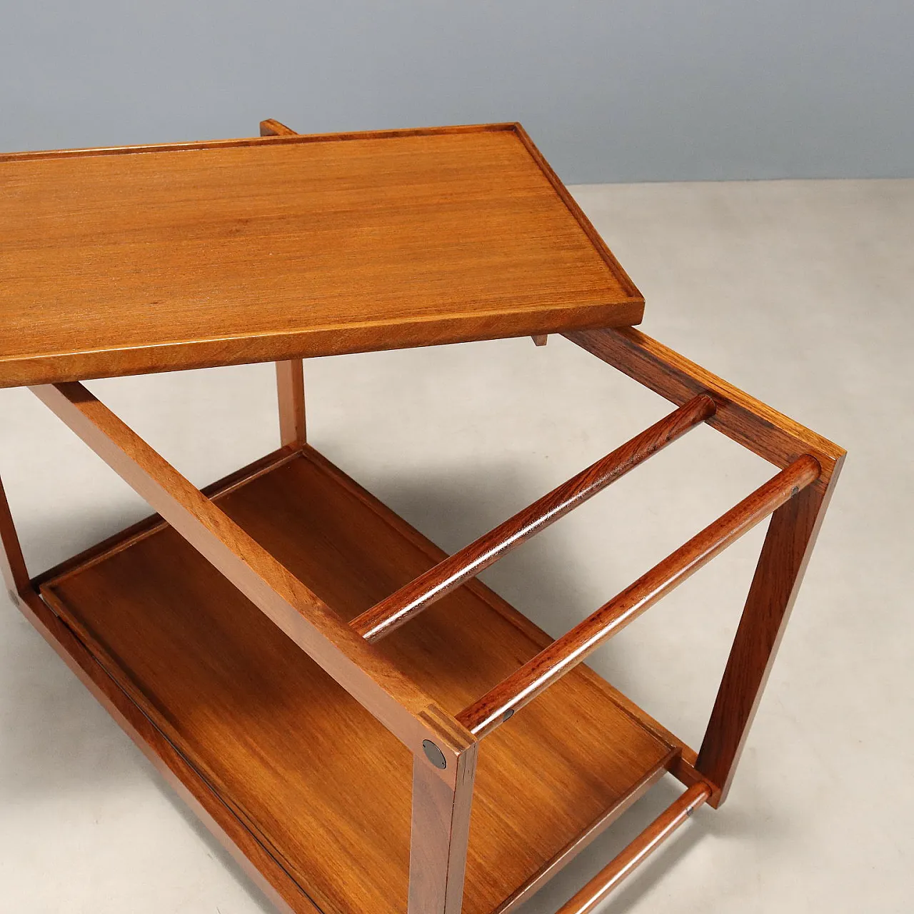 Carrello in teak, anni '60 7