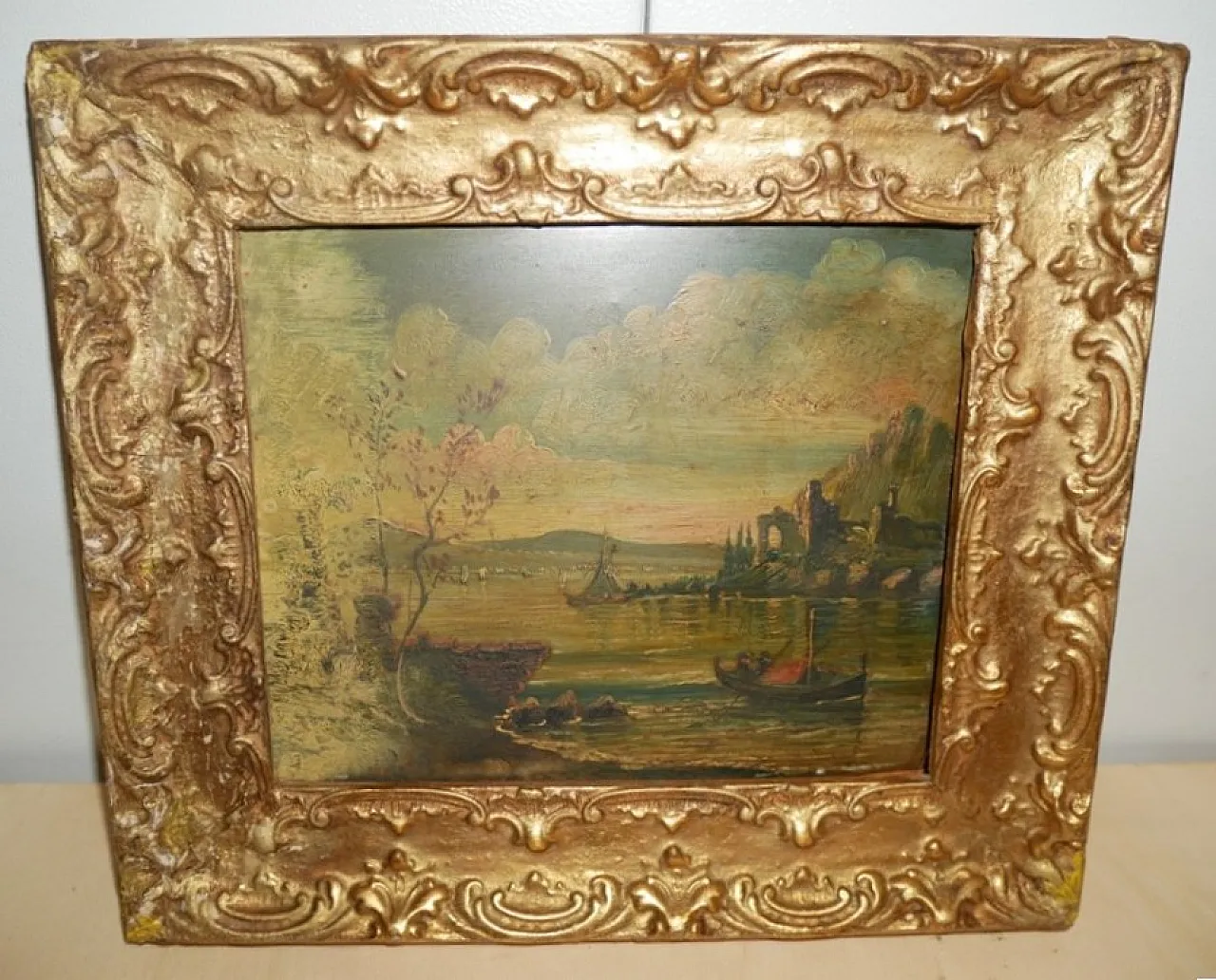 Paesaggio fluviale Dipinto ad olio, '800 1