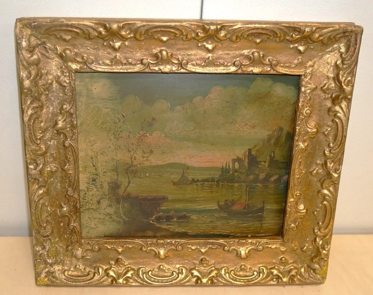 Paesaggio fluviale Dipinto ad olio, '800 9