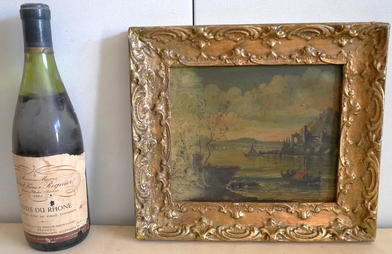 Paesaggio fluviale Dipinto ad olio, '800 11