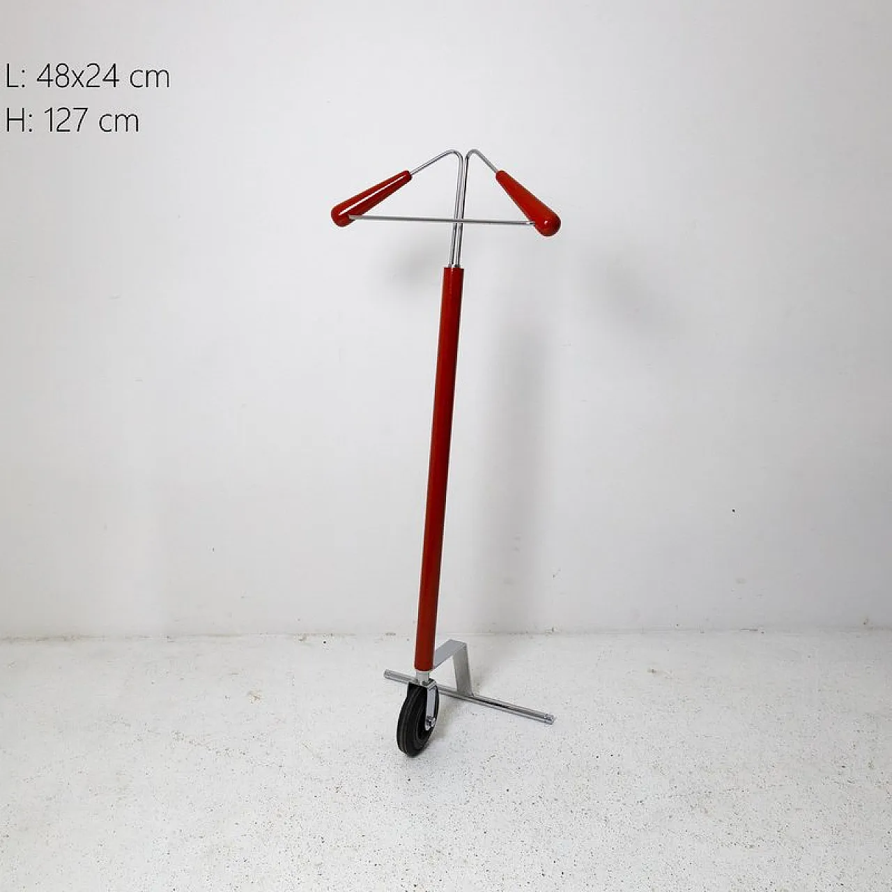 Coat rack with wheel, 1980s 4