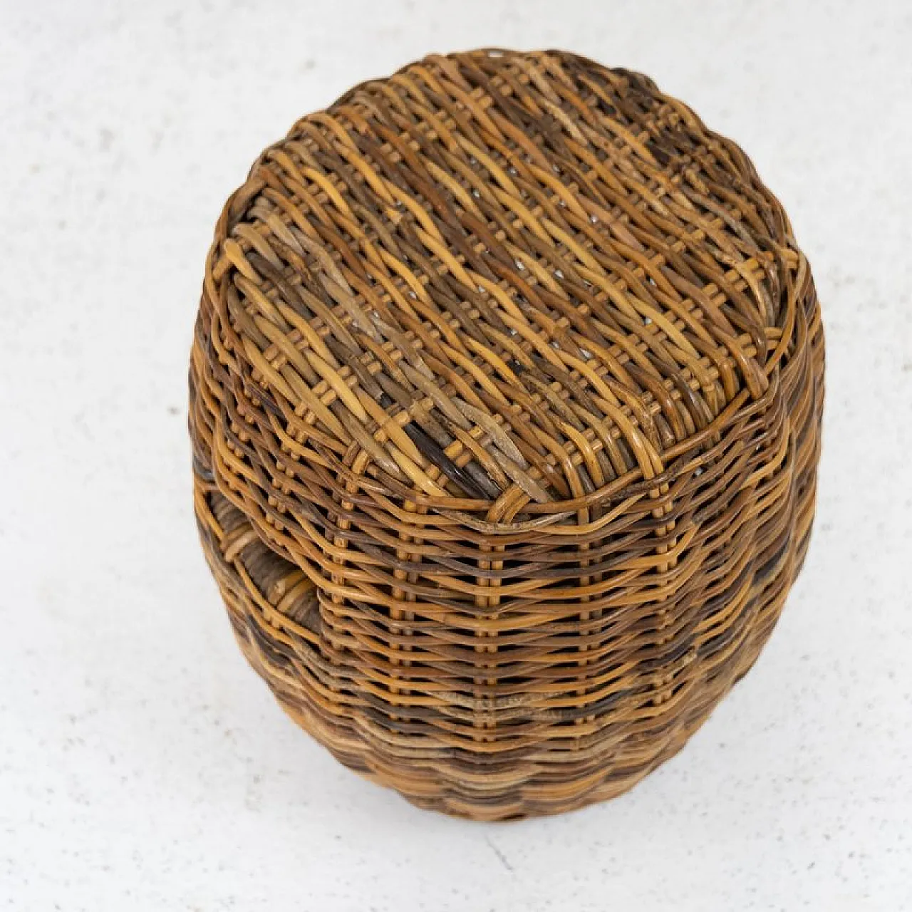 Rattan ottoman from Gervasoni, 1990s 3