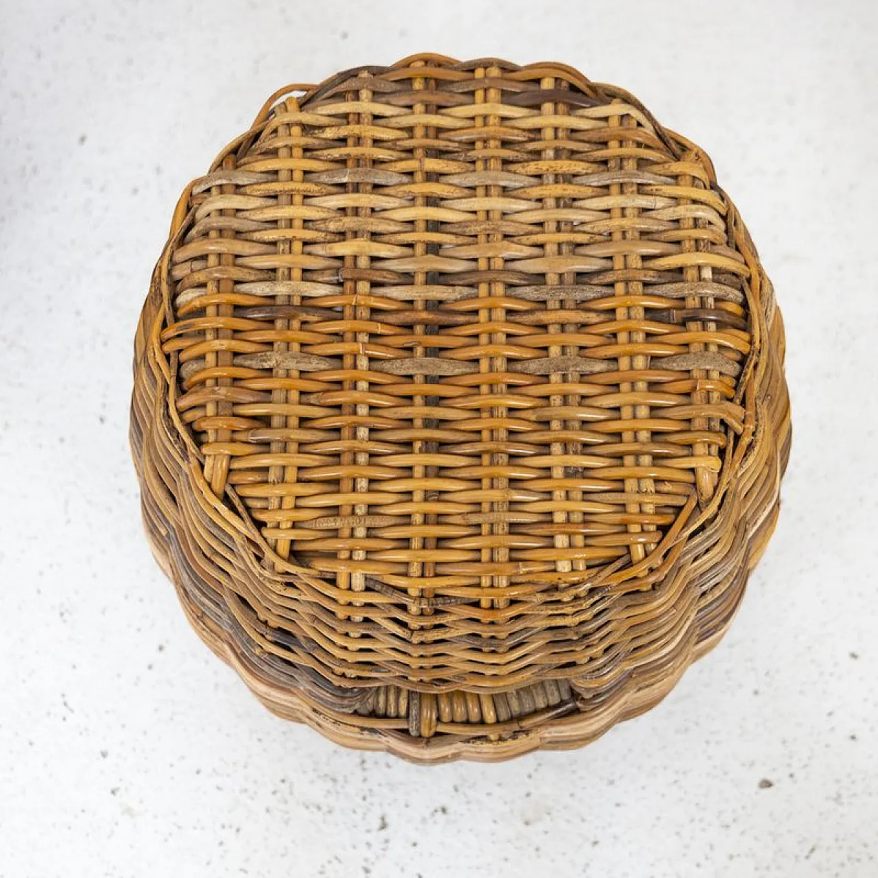Rattan ottoman from Gervasoni, 1990s 4