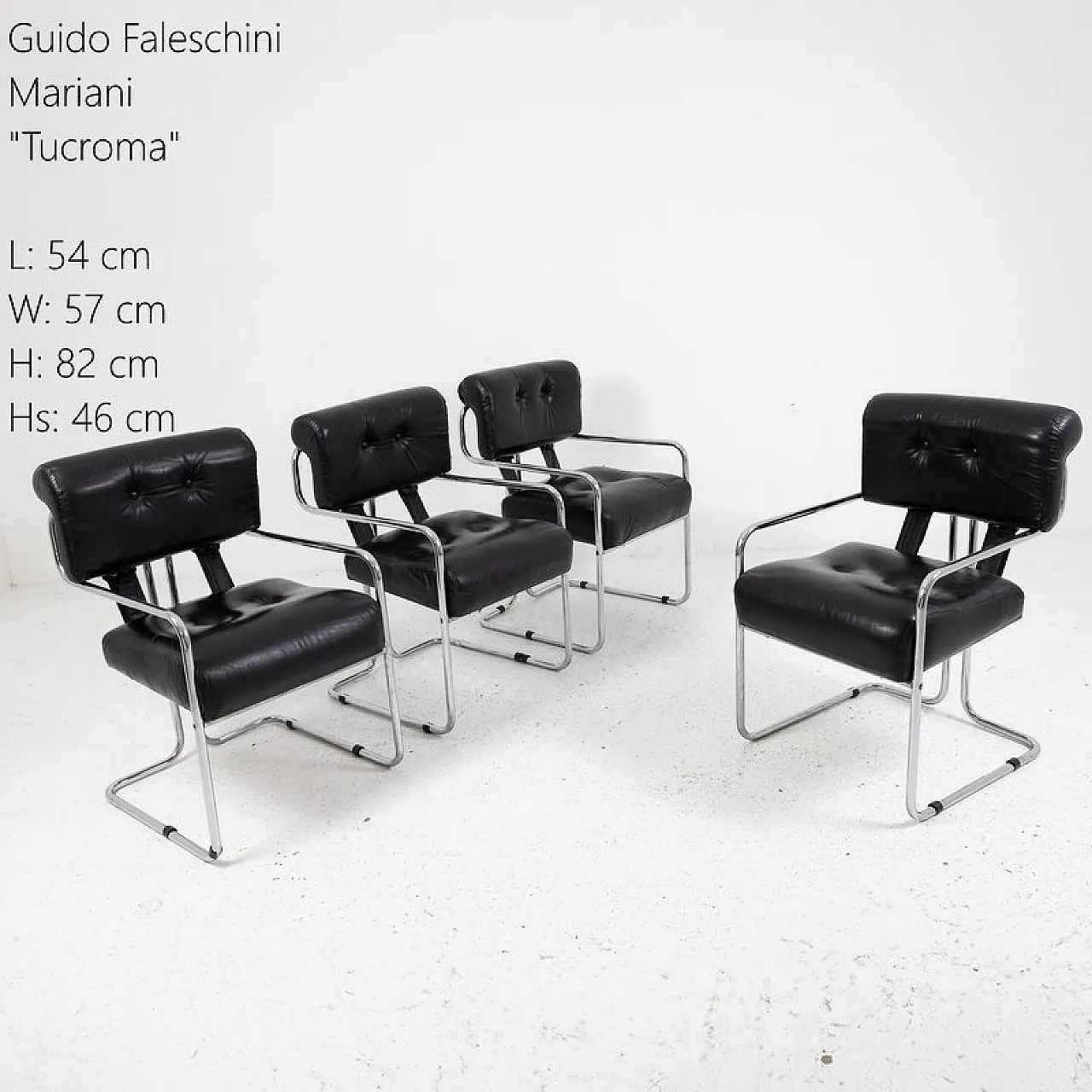 4 Tucroma armchairs by Guido Faleschini for Mariani, late 20th century 2