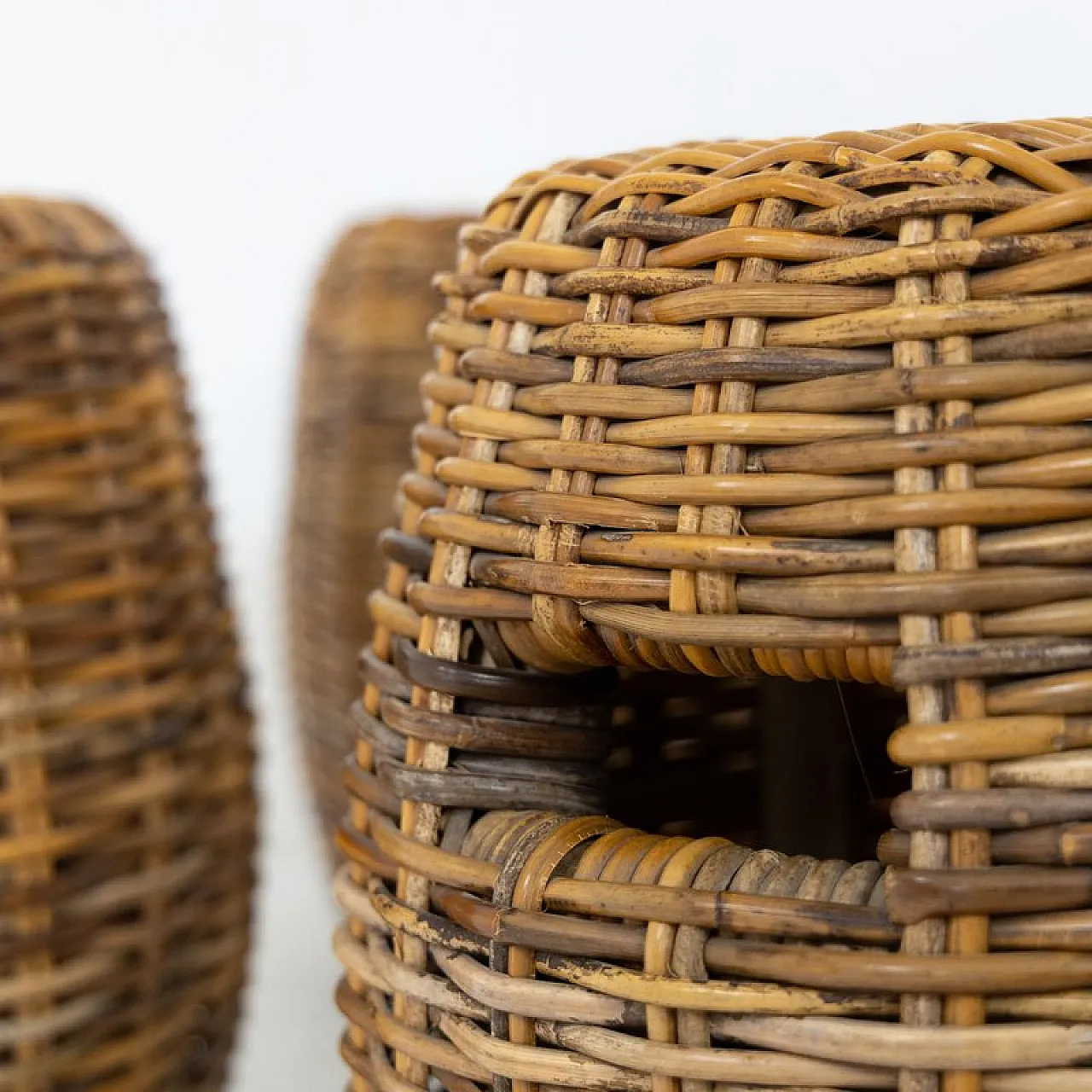 Rattan ottoman from Gervasoni, 1990s 7