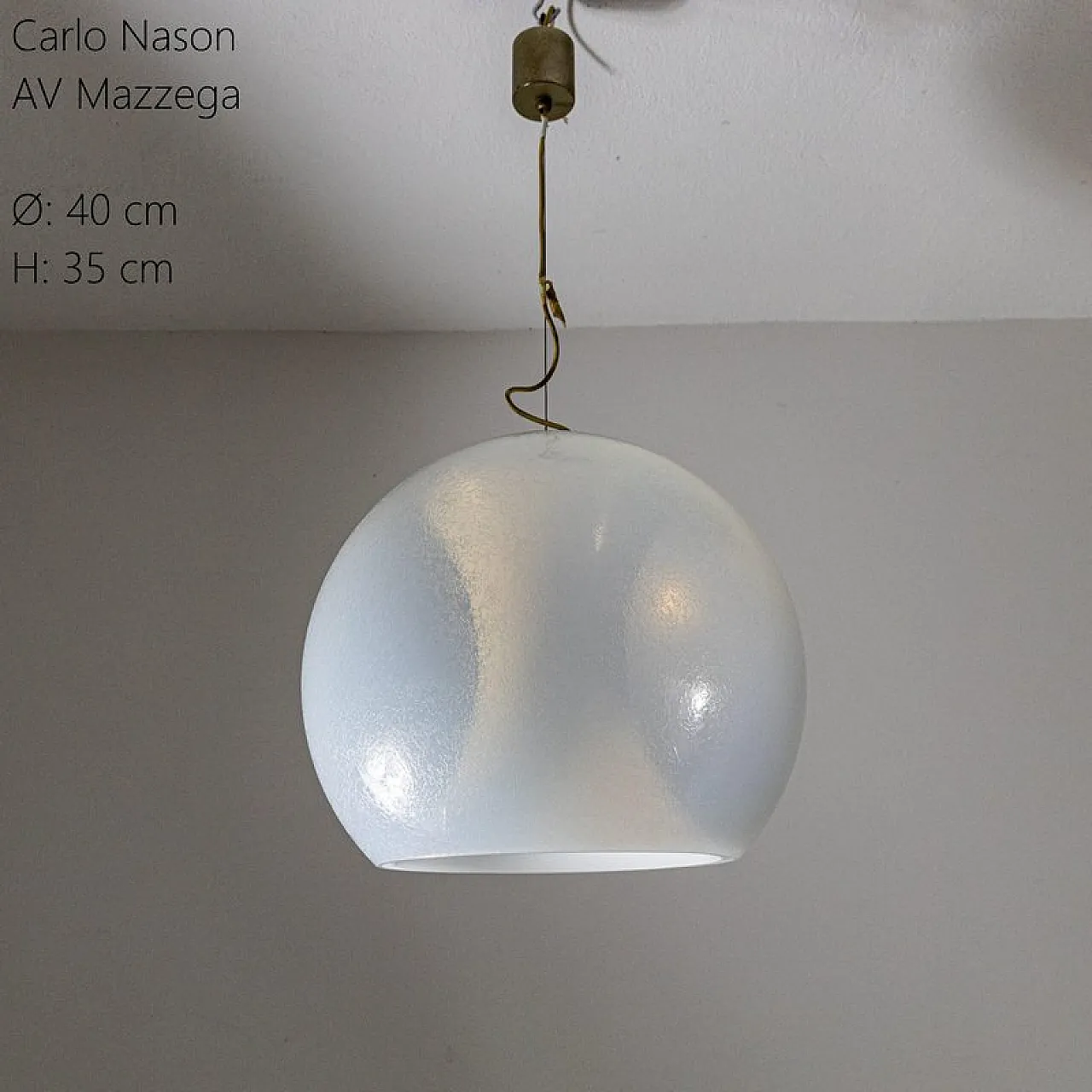 Glass pendant lamp from AV Mazzega, 1970s 6
